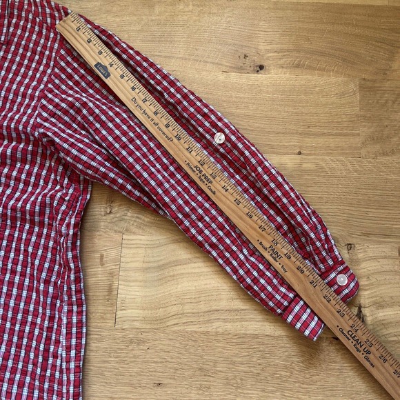 Vtg Lady Lori Womens Red Plaid Tunic Top Sz XL Lagenlook Button Up Lumberjack - Picture 15 of 15